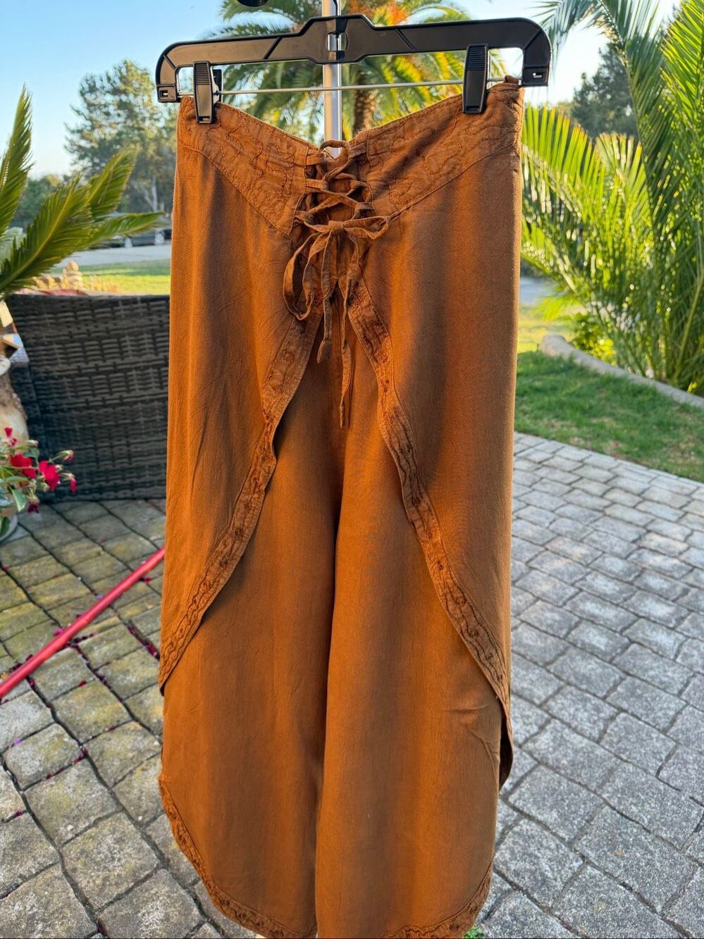 NWT Rhea lace up drape wide leg pants. One size fits most with the adjustments a